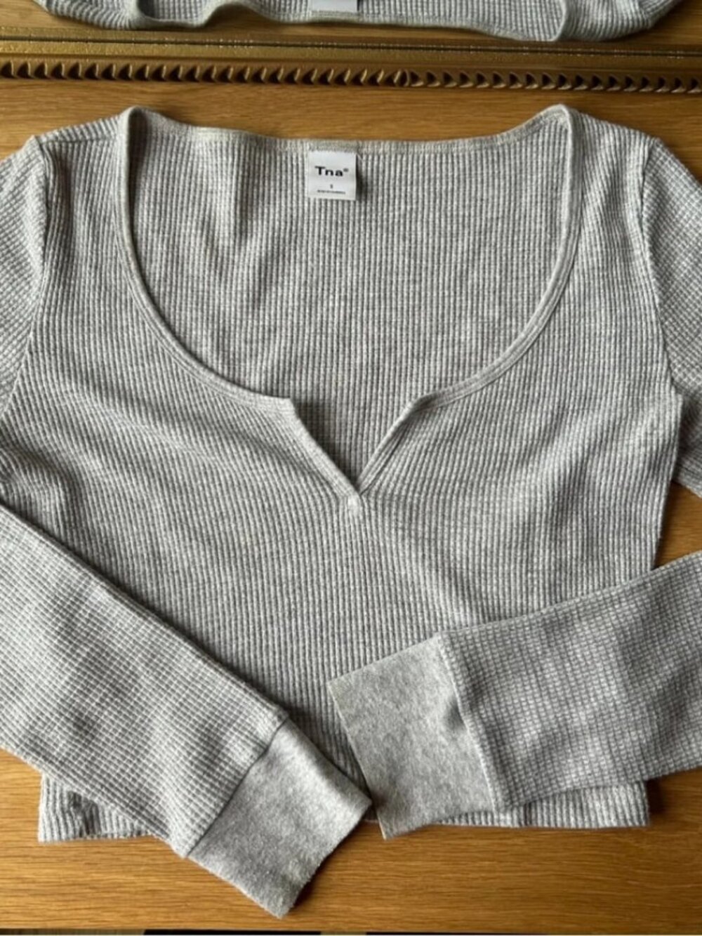 Women's Ribbed Long Sleeve Crop Top Size S